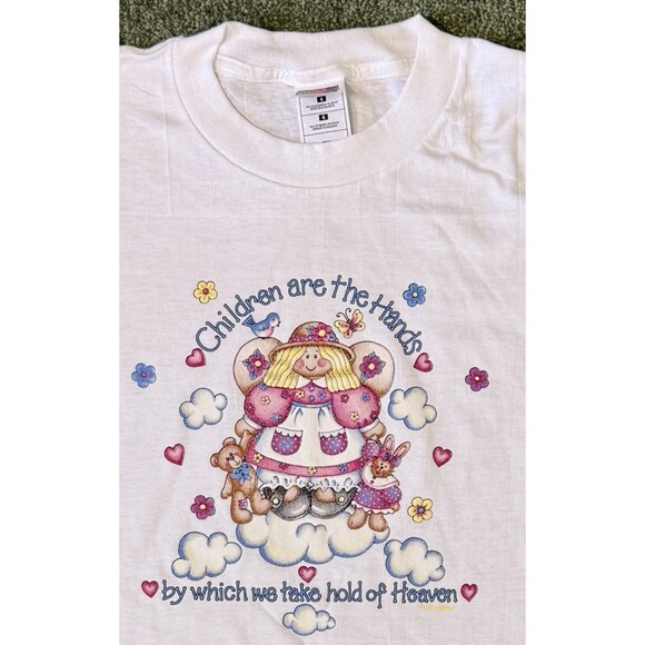 Vintage 90s Women’s Children Are The Hands Fruit-of-The-Loom Size Large - Picture 1 of 6